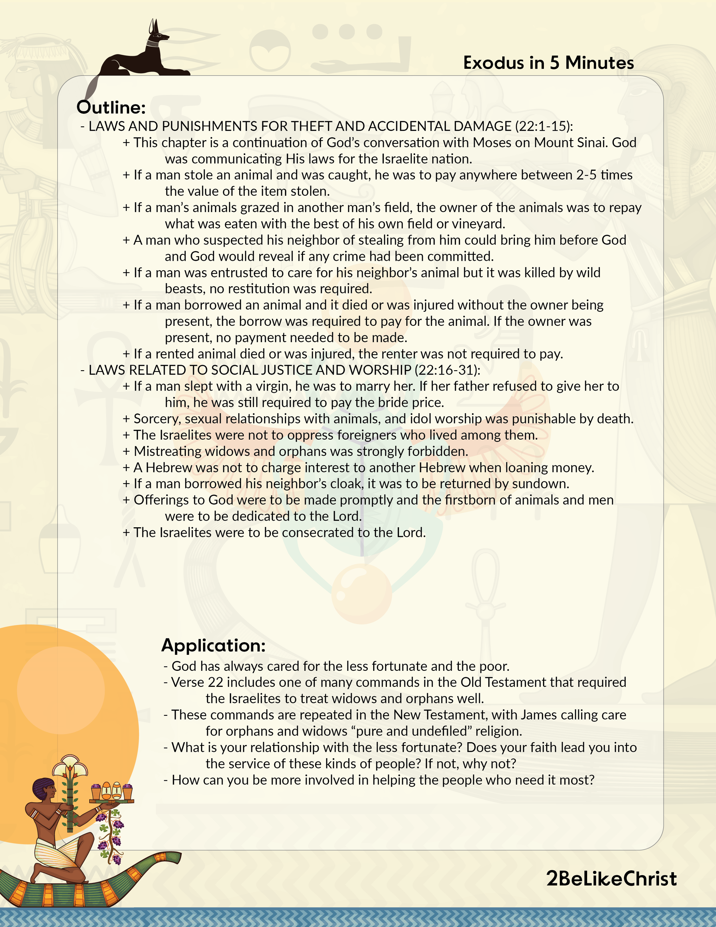 Exodus 22 Summary: A Concise Overview in 5 Minutes — 2BeLikeChrist